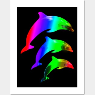 Multicolour Dolphin Save The Whales Animal Print Posters and Art